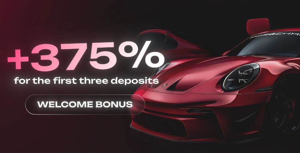 Welcome bonus +375% across the first three deposits