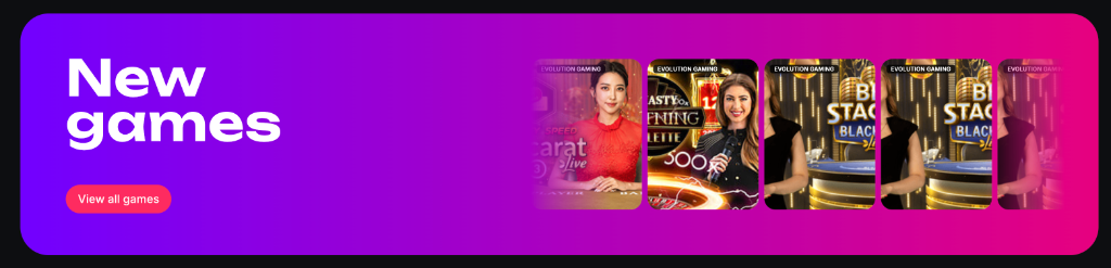 New live dealer games including Speed Baccarat, Lightning Roulette, and Blackjack